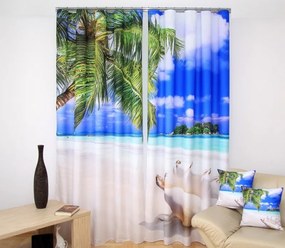 Exotická pláž  luxusné závesy na okná Šírka: 160 cm | Dĺžka: 250 cm (v sade sú 2 kusy)