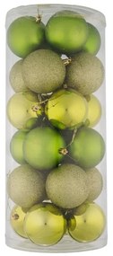 DECOLED Plastové guľôčky, 8 cm, jablkovo zelené, 8x matné, 8x trblietavé, 8x lesklé
