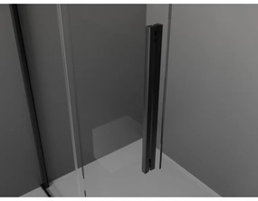 Mexen Velar, sprchová zástena s posuvnými dverami Walk-in 110 x 200 cm, 8mm šedé sklo, čierna matná, 871-110-000-43-70