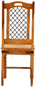 furniture-nabytek.cz - Masivní židle s kovovým výpletem z dřeva palisandru
