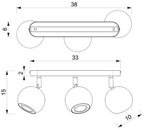Bodové svietidlo COMET 3xGU10/8W/230V čierna/lesklý chróm