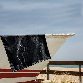 Čierno-biela plážová osuška 90x180 cm Jellyfish - DecoKing