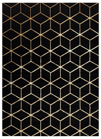 Koberec, Behúň GLOSS 409C 86 Kocky, glamour, art deco čierno / zlatý
