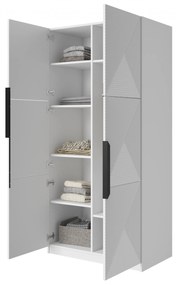 Skriňa Asha 100 cm - biely mat / čierne úchytky