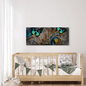 Obraz - Žiariví motýle na obraze (120x50 cm)