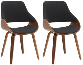 Sada 2 ks jedálenskej stoličky Vangale, látka - orech/čierna
