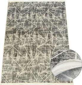 Koberec Creante 55064 GREY – sivý obdĺžnik s geometrickým vzorom Rozmer: 80x150 cm