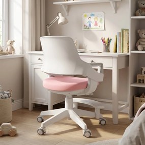 Detská rastúca stolička Neoseat KIDDY FIVE — látka, prateľný poťah, ružová