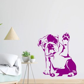 Veselá Stena Samolepka Buldog Farba: fialová, Veľkosť: 100 x 88 cm