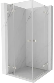 Mexen Lunar Duo, výklopný sprchový kút 70 x 70 cm, 8mm číre sklo, oceľový profil, 834-070L-070P-97-00