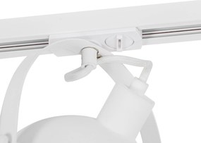 Priemyselný koľajnicový reflektor biely so strieborným interiérom - Magnax