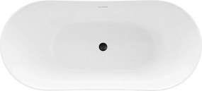 Rea Ferrano Slim, voľne stojaca vaňa 170x73 cm, biela, medený click-clack, KPL-W8330