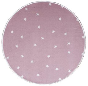 Vopi koberce Kusový detský koberec Hviezdičky ružové kruh - 80x80 (priemer) kruh cm