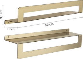 Gedy Gedy, CLEO polica s držiakem uterákov 500mm, zlatá matná, 2019885