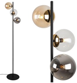 Stojacia lampa Paris, 3x sklenené tienidlo (mix 3 farieb), B/G