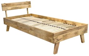 Posteľ 90x200 s čelom z mangového dreva Mango natural