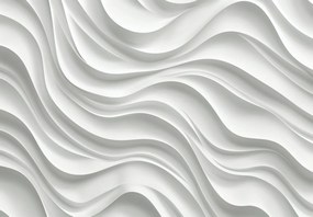 Fototapeta - 3D biele vlny (147x102 cm)