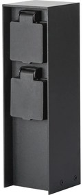 Brilagi - Vonkajší zásuvkový stĺpik PILLAR 2Z SCHUKO 230V IP44 čierna BG1528