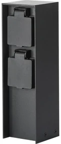 Brilagi - Vonkajší zásuvkový stĺpik PILLAR 2Z SCHUKO 230V IP44 čierna BG1528
