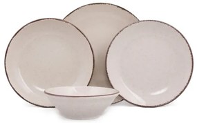 24-dielna jedálenská súprava, béžová, porcelán