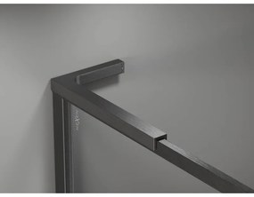 Mexen, Mexen Kioto-F L sprchová stena s rámom 50 x 202 cm, priehľadná 8 mm, pištoľovo sivá kartáčovaná - 800-050-174-66-00