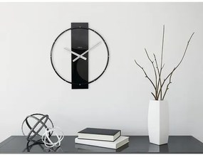 Nástenné hodiny NeXtime Carl čierne 58,5 x 50,5 cm