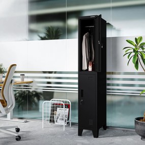 Šatníková skriňa pre zamestnancov čierna BARTEK 1 Plus 292 x 1720 x 450 mm