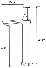 Mexen Crux, vysoká umývadlová batéria, čierna, 744410-70