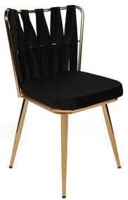Sada jedálenských stoličiek Kusakli Black andGold, 4 ks