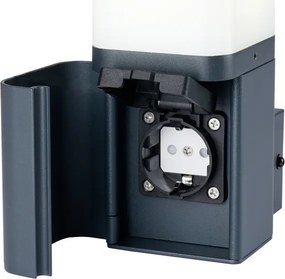 Brilagi - Vonkajšie nástenné svietidlo so zásuvkou SCHUKO PILLAR 1xG9/11W/230V IP44 antracit