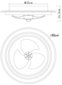 Globo 03655 - LED Stmievateľný stropný ventilátor BOZAN LED/32W/230V + DO