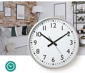Nedis CLWA016PC38AL - Nástenné hodiny pr. 38 cm 1xAA biela