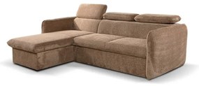 Rozkladacia rohová sedačka do L BEJA s úložným priestorom, béžová ľavá