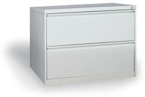 Dvojradová kovová kartotéka A4, 2 zásuvky, sivá