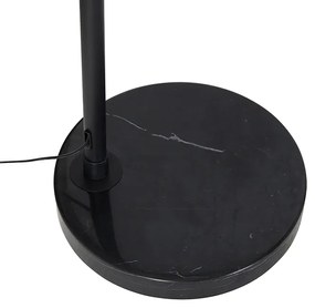 Moderná oblúková stojaca lampa čierna s dvojitým tienidlom čierna so zlatou - XXL