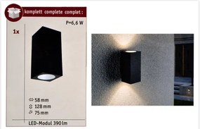 Paulmann 94328 - 2xLED/2,8W IP44 Vonkajšie nástenné svietidlo FLAME 230V antracit