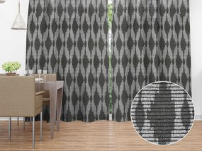 Biante Dekoračný záves Leona LN-048 Tmavo sivé obrazce a pásiky 130x240 cm