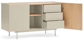 Nízka komoda v dekore duba v béžovo-prírodnej farbe 130x78 cm Otto – Teulat