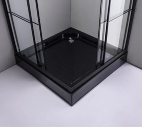 BPS-koupelny Štvorcový sprchový kút BL32B 90x90 čierny/transparent - bez vaničky