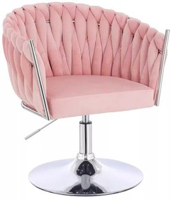 LuxuryForm DESIGN Stolička NORDEN VELUR na striebornom tanieri - ružová