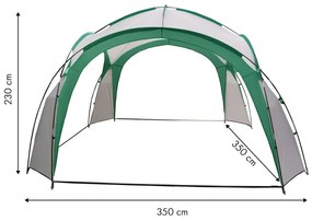 Pavilónový stan YENA s obalom 350x350 cm zeleno-biely