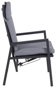 Sivá kovová záhradná stolička Sintra – Garden Pleasure