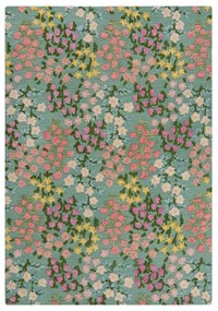 Ručne tkaný vlnený koberec v mentolovej farbe 160x230 cm Emilia Floral – Flair Rugs