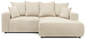 Krémová zamatová rohová pohovka Enjoy – Bobochic Paris