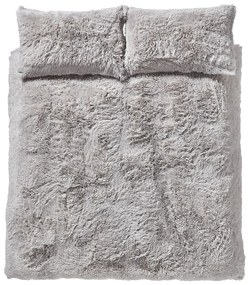 Sivé predĺžené obliečky na dvojlôžko 230x220 cm Cuddly Deep Pile - Catherine Lansfield
