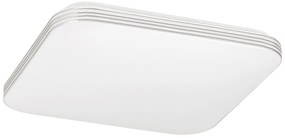 RABALUX Stropné LED osvetlenie OSCAR, 18W, denná biela, 35x35 cm, hranaté, chrómované pruhy
