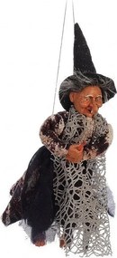Lietajúca striga Befana v hnedom prevedení 35 cm