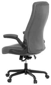 Autronic -  Kancelárska stolička KA-C708 GREY2, šedá koženka, kov čierna