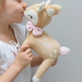 Plyšová srnka Bambi ružová mašľa 35 cm