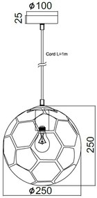 ACA DECOR Detské závesné svietidlo - FOOTBALL